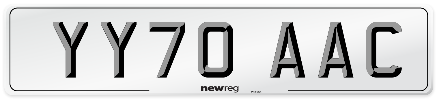 YY70 AAC Number Plate from New Reg